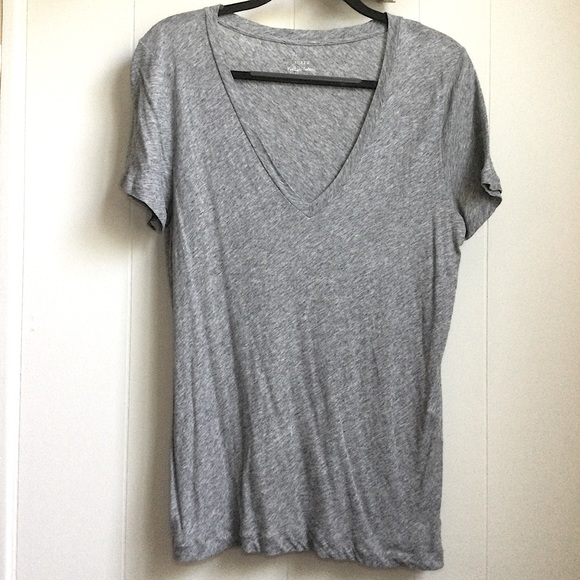 J. Crew Vintage Cotton V Neck - Picture 2 of 8